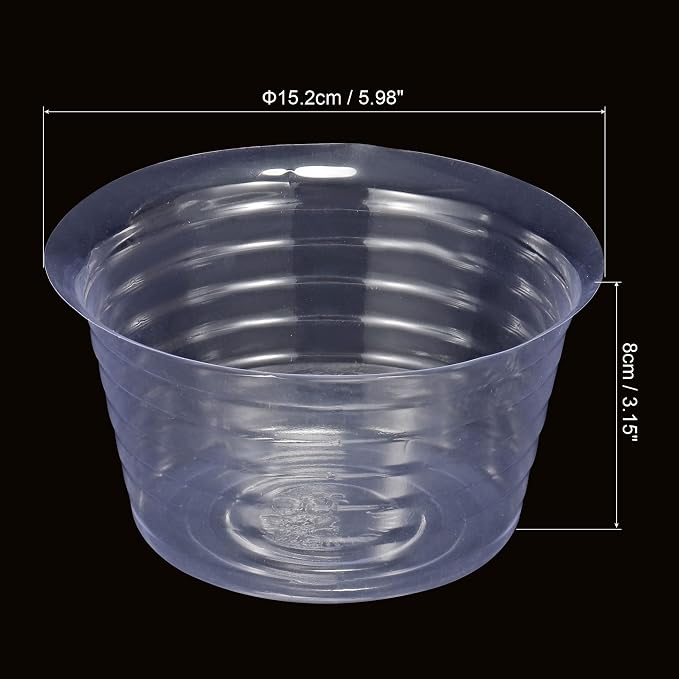MECCANIXITY Plant Pot Saucer 6 Inch Plastic Round Flower Drip Tray for Indoor Outdoor, Clear Pack of 20