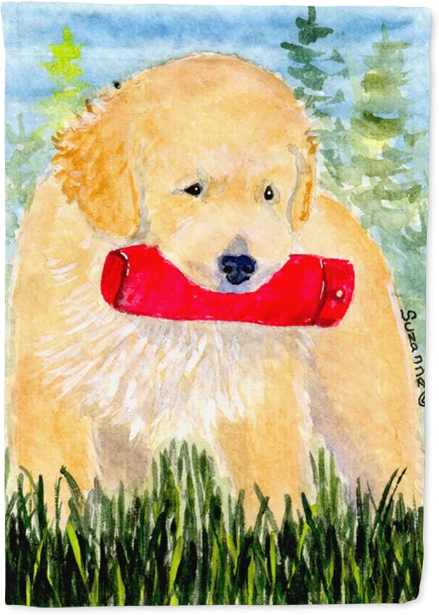Caroline's Treasures SS8858GF Golden Retriever Garden Flag Mailbox Flag Decorative Yard Flag Banner Outside Patio Artwork Yard Flower Beds, Garden Size, Multicolor