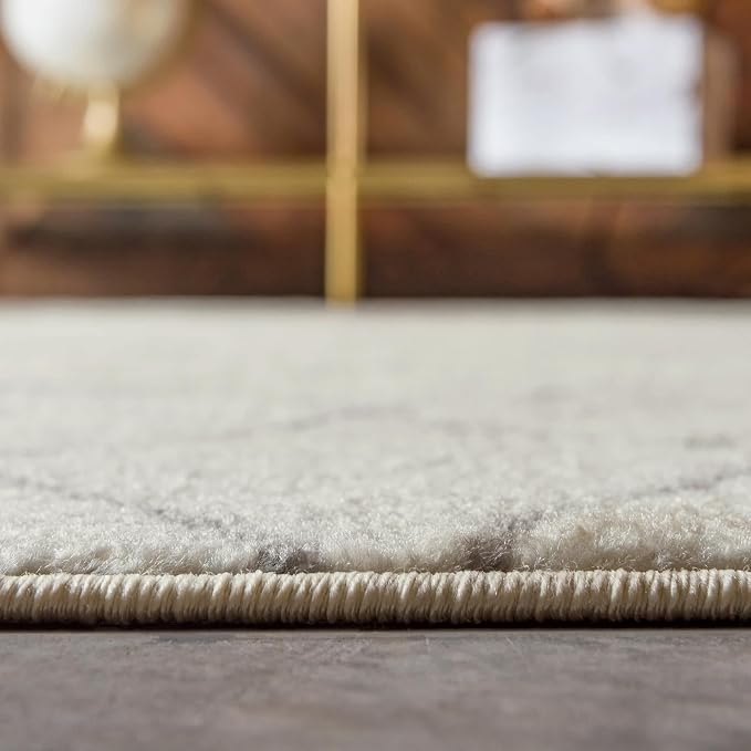 Unique Loom Trellis Frieze Collection Area Rug - Geometric (4' 1" Square, Ivory/ Gray)