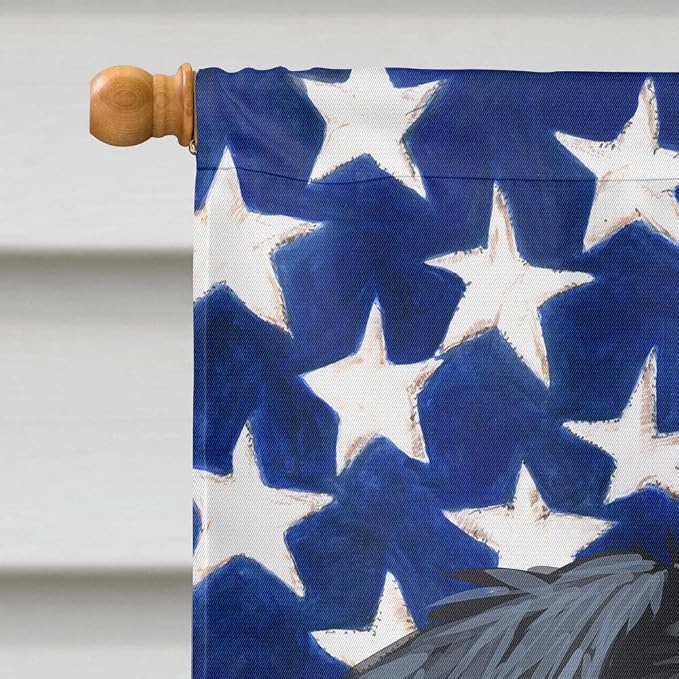Caroline's Treasures CK6638CHF Patterdale Terrier Dog American Flag House Flag Large Porch Sleeve Pole Decorative Outside Yard Banner Artwork Wall Hanging, Polyester, House Size, Multicolor