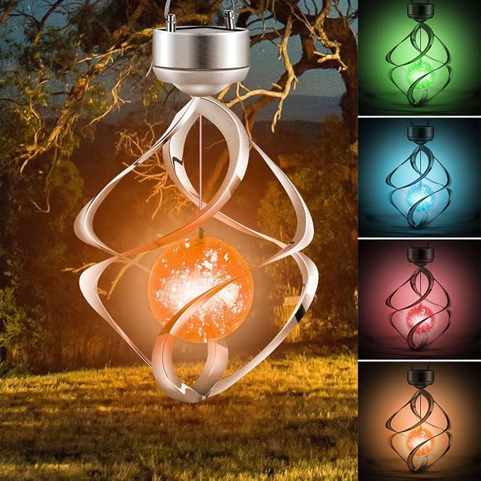 Solar Lights Outdoor Wind Chimes LED Colour Changing Hanging Light | Yard Decor,Garden Patio Balcony Lawn,Design Decoration,Birthday Gifts for Women Mom Grandma