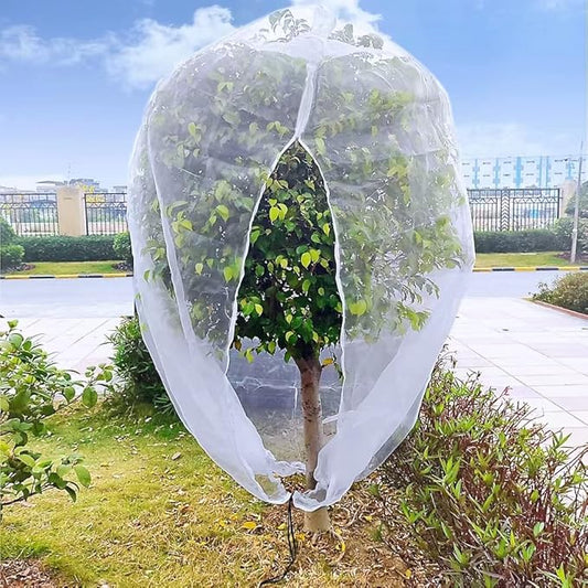 10ftx10ft Large Fruit Tree Netting Cover with Zipper & Drawstring, Garden Mesh Netting for Protecting Plants from Birds,Squirrels &Bug,Ultra Fine Weather Resistant Tree Netting
