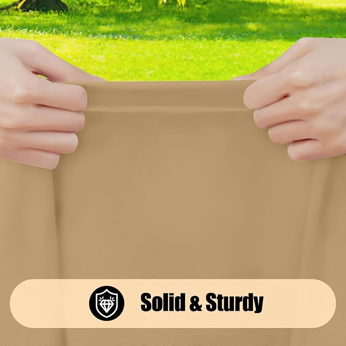 Smiry 6 Pack Rectangle Picnic Table Cloth, Waterproof Elastic Fitted Tablecloths, Washable Polyester Rectangular Patio Table Cover for Camping, Indoor and Outdoor (Khaki, 30"x72")