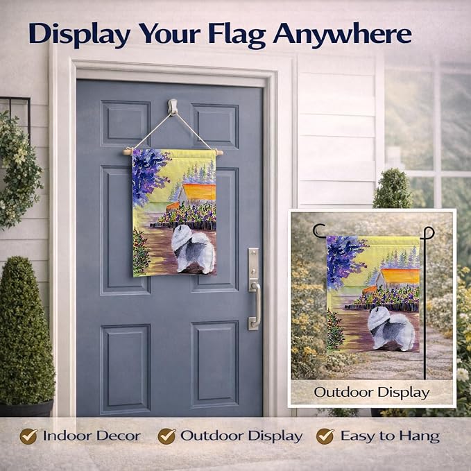 Caroline's Treasures SS8452GF Keeshond Garden Flag Mailbox Flag Decorative Yard Flag Banner Outside Patio Artwork Yard Flower Beds, Garden Size, Multicolor