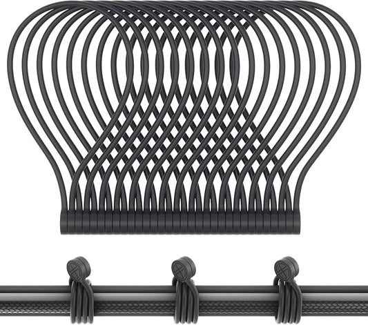 Magnetic Twist Ties, Reusable Silicone Cable Ties with Strong Magnet for Bundling and Organizing,Cord Wrap Clip Straps for Home or Office (Black-16 Packs)