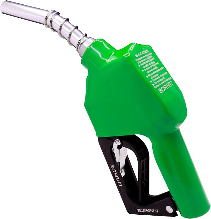3/4'' inch Green NPT Automatic Shut-Off Fuel Nozzle With filter Perfect For Gas Stations Transportation Used for diesel,gasoline,kerosen（13/16"Spout Max Flow Rate 16 GPM ）