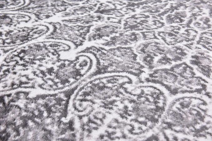 Unique Loom Sofia Collection Area Rug - Grace (6' 1" Square, Dark Gray/ Gray)