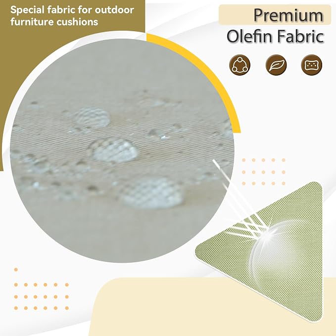 Deep Seat Patio Cushions Set 19 x 19 Inch,Olefin Fabric Outdoor Seat Cushion,Patio Furniture Cushions with Removable Cover,Rain-Proof and Fade Resistant Deep Seat Bottom & Back Cushion,1set