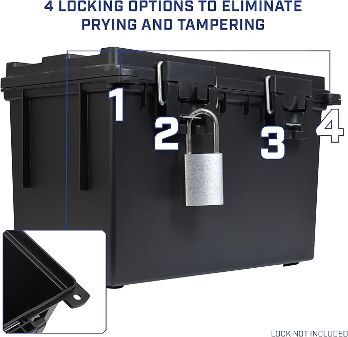 Sheffield XL Ammo Box Made in USA, Stackable Lockable Ammo Storage Box | 2 Pack Lockable Storage Box, Water and Dust Resistant Dry Box, Secures Hunting Gear, Gun Accessories, Supplies, and Bullets