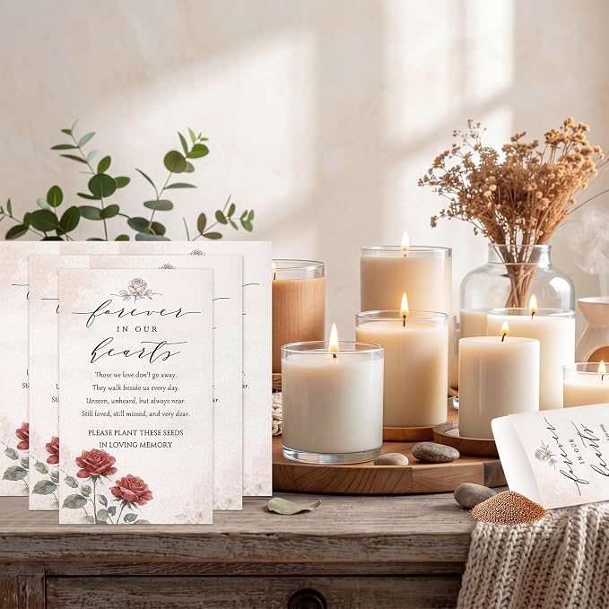 Fumete 120 Pack Red Rose Seed Mini Envelopes Resealable Seed Organizer Storage Bag Funeral Celebration of Life Packets for Memorial Day Veterans Day Funerals Loss of Loved One, 3.9 x 2.4 Inch
