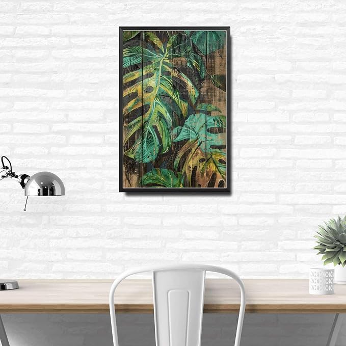 Metal Sign Tin Sign Vintage Vintage Monstera Deliciosa Tin Sign for Rustic Wall Art Shabby Chic Interiors and Plant Lover Funny Bathroom Decor for Restaurant 6×8 Inches with Metal Frame
