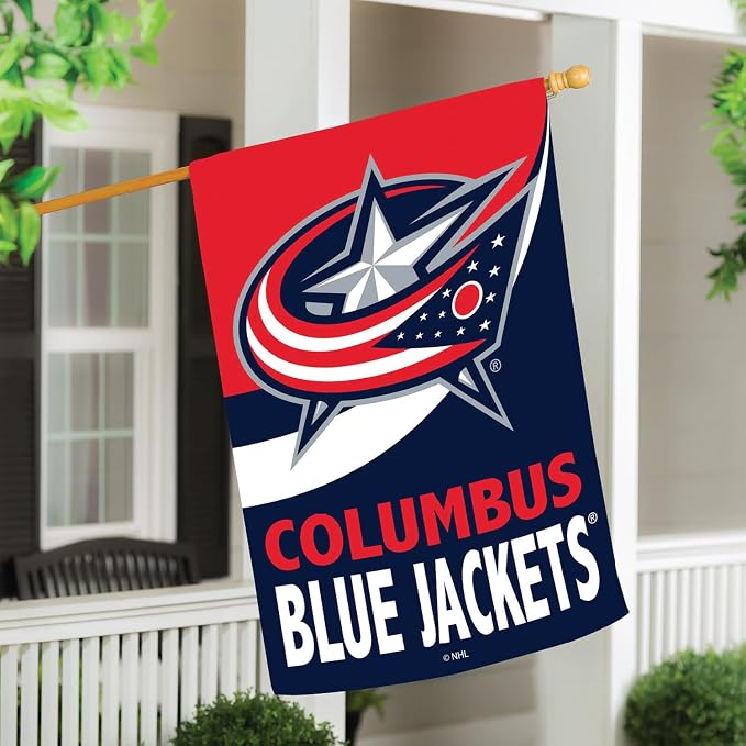Team Sports America NHL Columbus Blue Jackets House Flag, 28 x 44, Double Sided Garden Flags for Outside, Outdoor Flags & Banners for Gardens Patio, Indoor Wall Decor Flag for Room