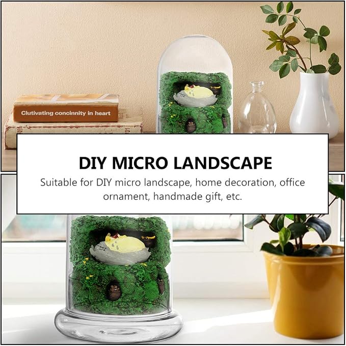 2-Pack Glass Terrarium Jar with 8mm Vent Hole, Clear Plant Dome Cloche Container for Moss DIY, Micro Landscape Flower Ecological Bottle