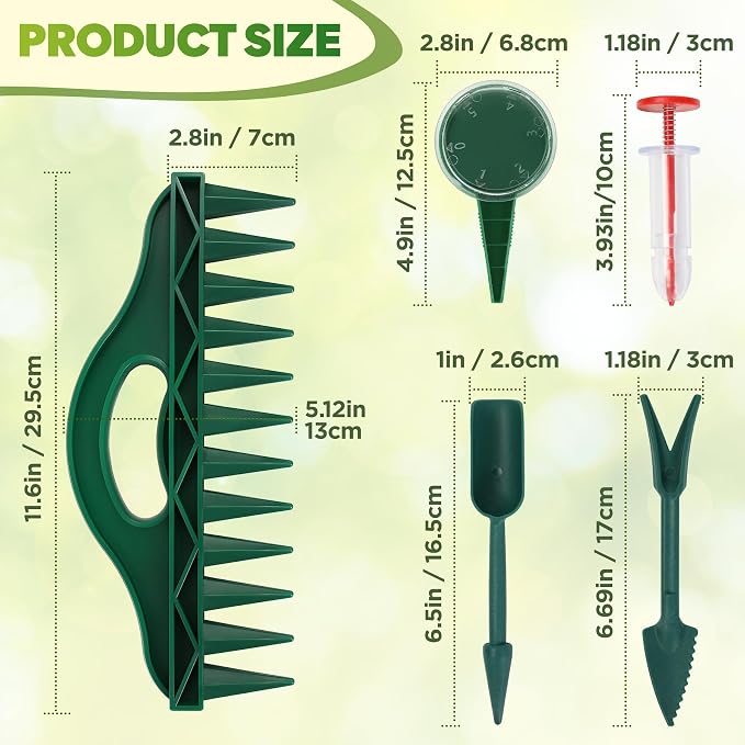 7 Pack Seed Planter Tool, 12-Hole Dibber for Planting, Seed Spreader Tools, Mini Dibber, Transplanter for Balcony Potted Plants, Greenhouse, Flower, Herb and Vegetable Cultivation