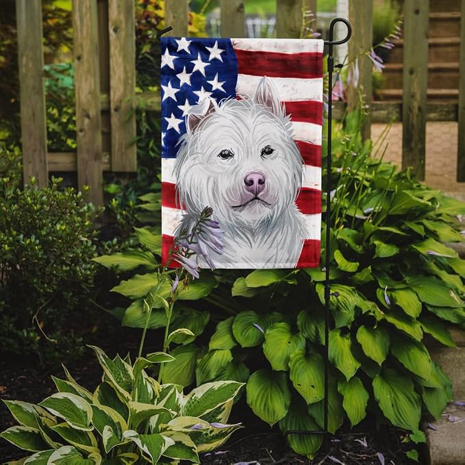 Caroline's Treasures CK6759GF Xiasi Quan American Flag Garden Flag Mailbox Flag Decorative Yard Flag Banner Outside Patio Artwork Yard Flower Beds, Garden Size, Multicolor