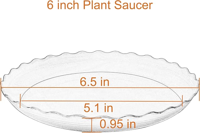 6 Pack Plant Saucer 6 inch, Heavy Duty Plastic Plant Saucers, Durable Plant Tray for Pots, Flower Saucers for Indoors, Plant Pot Saucers, Trays for Planter (Beige)