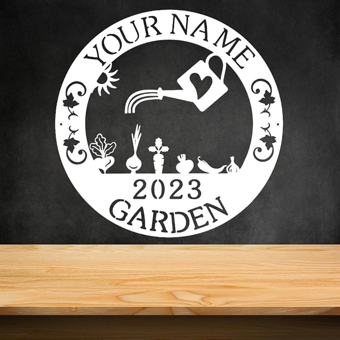 CFC0121317 Customize Name Murals for Outdoor Plaques for Mothers and Grandma, Exclusive Personalized Metal Sign, Personalized Vegetable Garden Sign