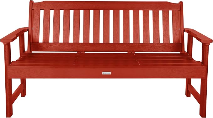 highwood Lehigh Garden Bench, 5 Feet, Rustic Red