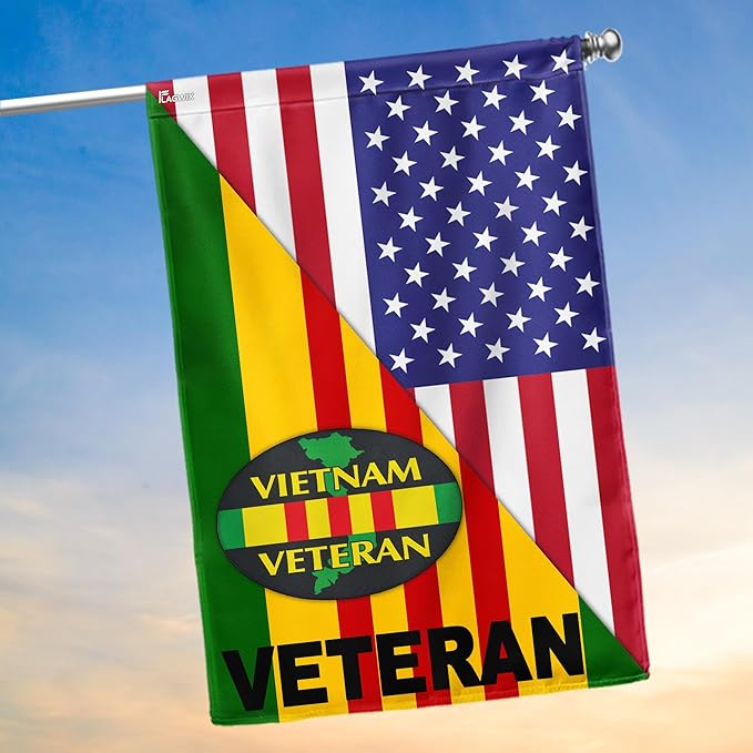FLAGWIX Vietnam Veteran American Flag – USA Premium Polyester House Flag 30x40 – 4th of July, Veterans Day, Memorial Day, Independence Day Decorations for Home – Decorative Indoor Outdoor Flag