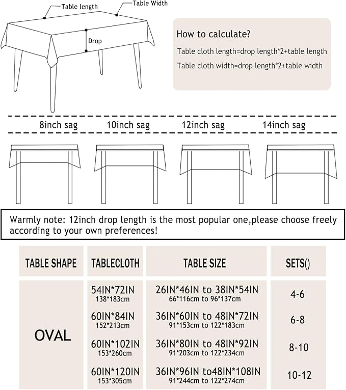 Oval Outdoor Tablecloth with Umbrella Hole and Zipper, Patio Table Covers for Spring/Summer, Machine Washable Outdoor Party/Picnic Oval Table Cloth