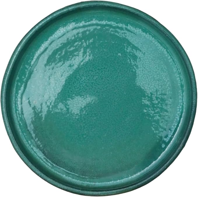 17.5 Inch Plant Saucer (Ceramic) - Round Jade Flower Pot Tray - Handcrafted, Durable Planter Base