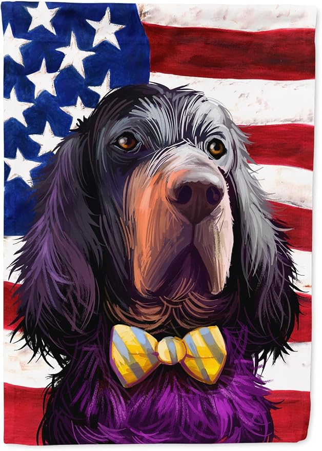 Caroline's Treasures CK6543GF Gordon Setter Dog American Flag Garden Flag Mailbox Flag Decorative Yard Flag Banner Outside Patio Artwork Yard Flower Beds, Garden Size, Multicolor