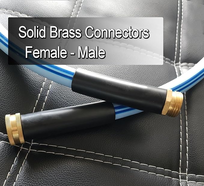 Atlantic Heavy Duty Garden Hose 4 ft x 5/8 Inch Blue Color, Short Connection Leader Hose with Male-Female Connectors (4 Feet)
