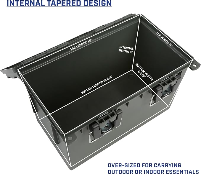 Sheffield XL Ammo Box Made in USA, Stackable Lockable Ammo Storage Box | 2 Pack Lockable Storage Box, Water and Dust Resistant Dry Box, Secures Hunting Gear, Gun Accessories, Supplies, and Bullets