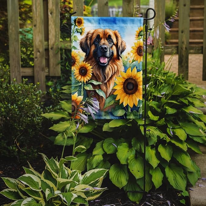 Caroline's Treasures DAC6115GF Leonberger in Sunflowers Garden Flag Mailbox Flag Decorative Yard Flag Banner Outside Patio Artwork Yard Flower Beds, Garden Size, Multicolor