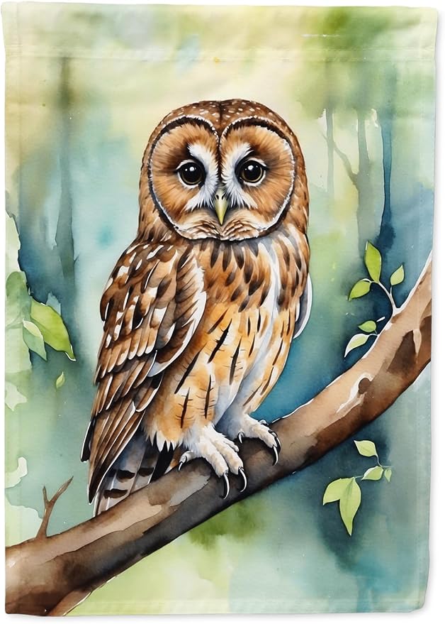 Caroline's Treasures Tawny Owl House Flag Large Porch Sleeve Pole Decorative Outside Yard Banner Artwork Wall Hanging, Polyester, House Size, Multicolor
