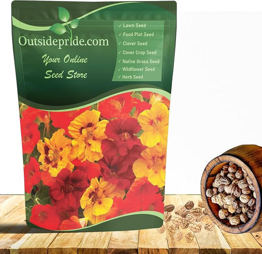 Outsidepride Jewel Mix Nasturtium Seeds - 5 lbs. Annual, Easy to Grow & Versatile, Flower Seeds for Planting Vibrant Blooms, Ideal for Gardens, Borders, and Pollinator Gardens