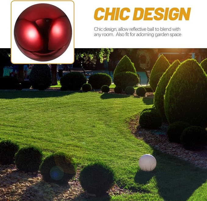 Kisangel Gazing Ball Polished Reflective Sphere Garden Outdoor Art Ball for Garden Lawn and Home Decoration Define Gazing Ball