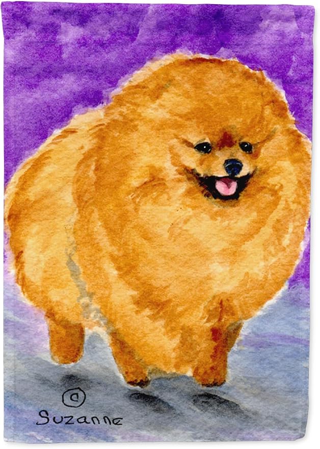 Caroline's Treasures SS8681GF Pomeranian Garden Flag Mailbox Flag Decorative Yard Flag Banner Outside Patio Artwork Yard Flower Beds, Garden Size, Multicolor
