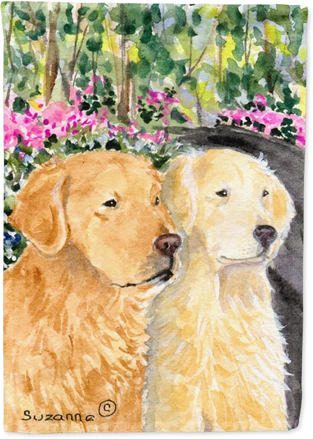 Caroline's Treasures SS8974GF Golden Retriever Garden Flag Mailbox Flag Decorative Yard Flag Banner Outside Patio Artwork Yard Flower Beds, Garden Size, Multicolor