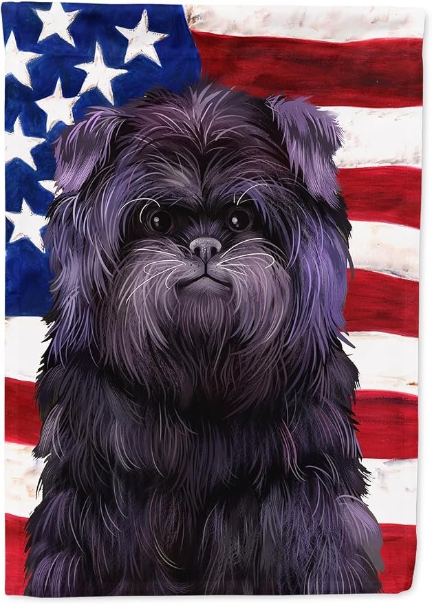 Caroline's Treasures CK6382CHF Affenpinscher American Flag House Flag Large Porch Sleeve Pole Decorative Outside Yard Banner Artwork Wall Hanging, Polyester, House Size, Multicolor