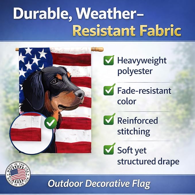 Caroline's Treasures CK6713CHF Slovensky Kopov American Flag House Flag Large Porch Sleeve Pole Decorative Outside Yard Banner Artwork Wall Hanging, Polyester, House Size, Multicolor