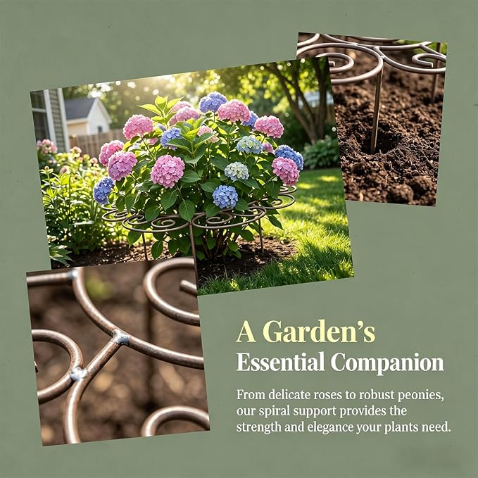 Metal Plant Support Ring for Garden, 2026 New Peony Cages and Supports, Grow-Through Peony Cages Ring Supports, Flower Support Frame, Outdoor Indoor Pots, Decorative Grow Through Rings (1pcs-Medium)