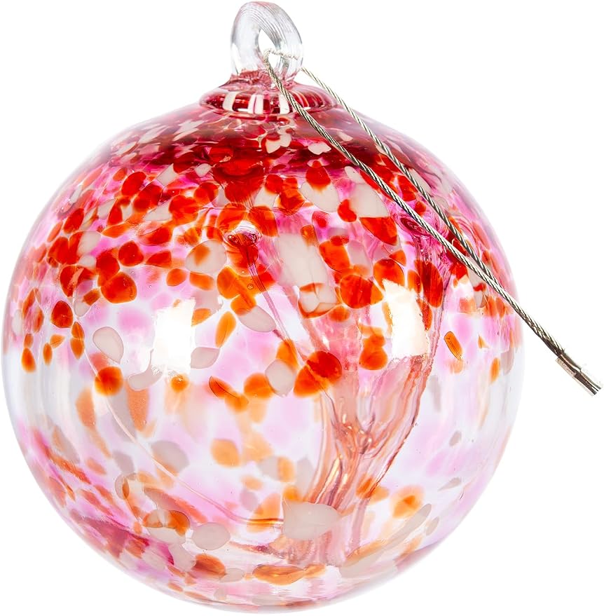 Dale Tiffany AS23072-D6 Tree of Life Glass Gazing Ball, Blush, 6"