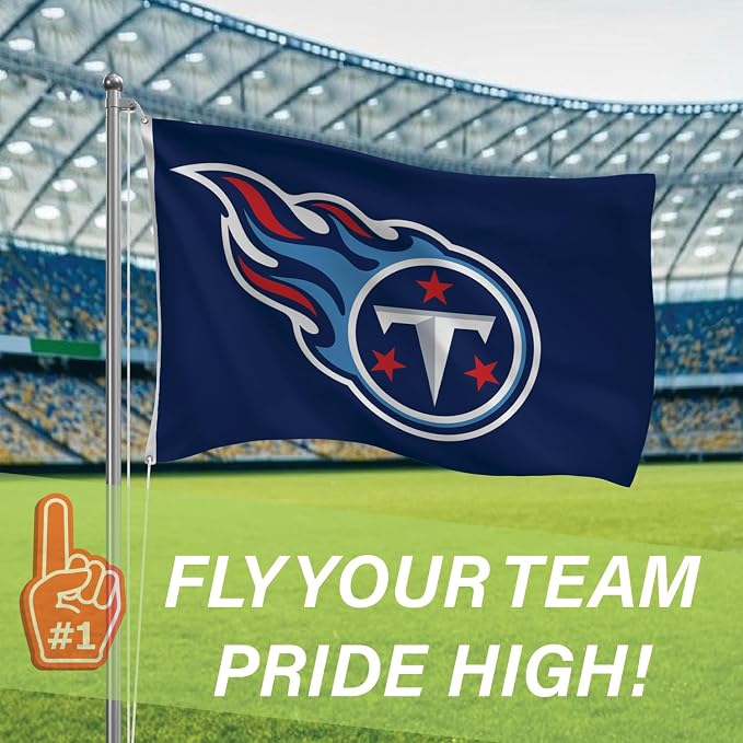 NFL Tennessee Titans 3 x 5 Outdoor Durable House Flag with Grommets | Sport Team Flag & Banner | Indoor Wall Decor Flag for Room | Works with Flag Poles for Outside House