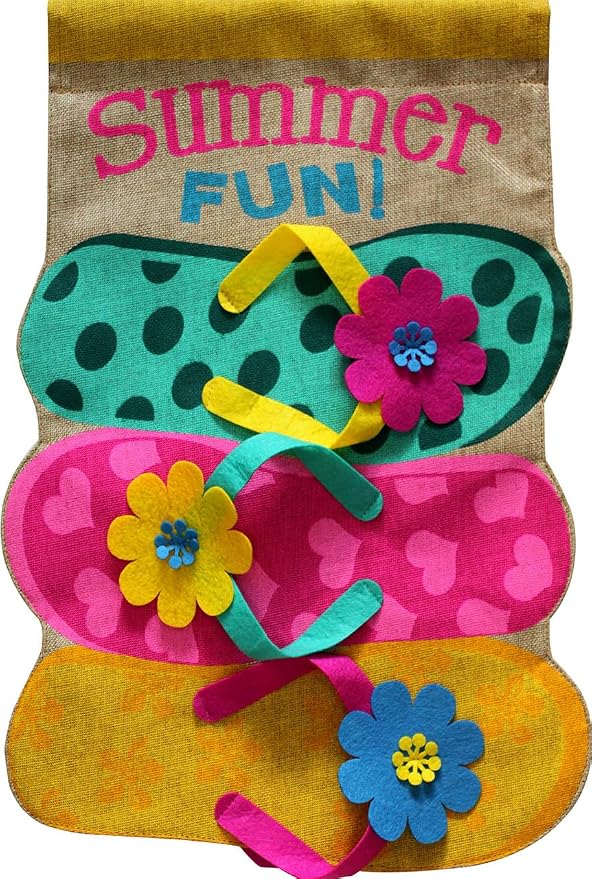 Briarwood Lane Summer Fun Flip Flops Burlap House Flag