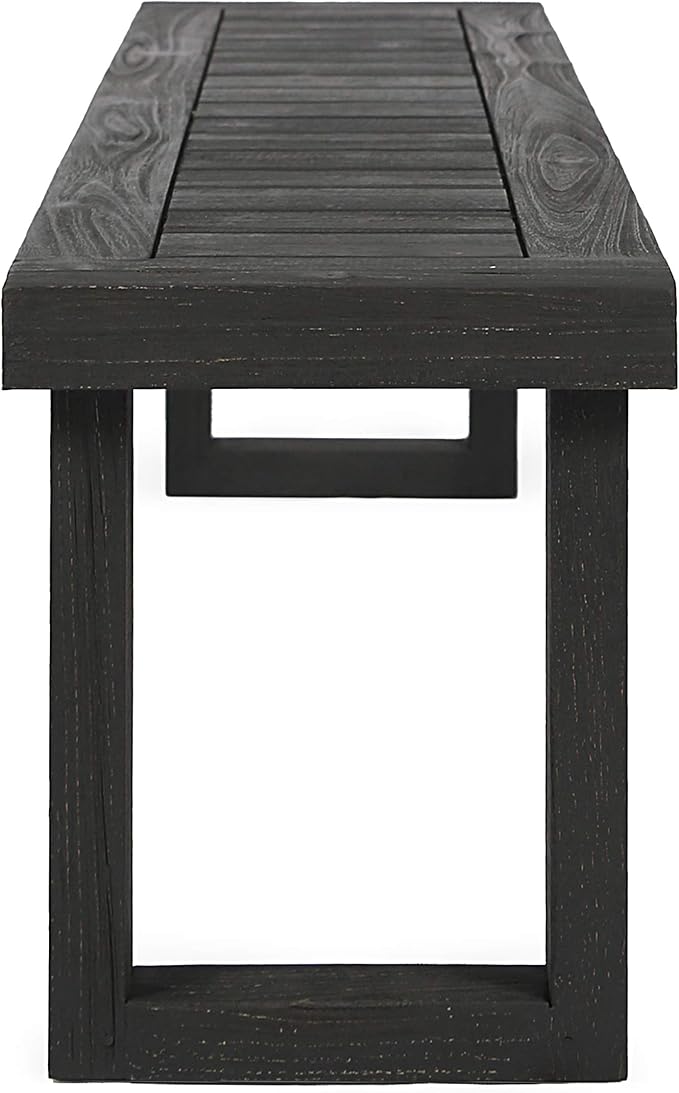 Christopher Knight Home Kemp Outdoor Acacia Wood Bench, Gray Finish, Sandblast Dark Grey