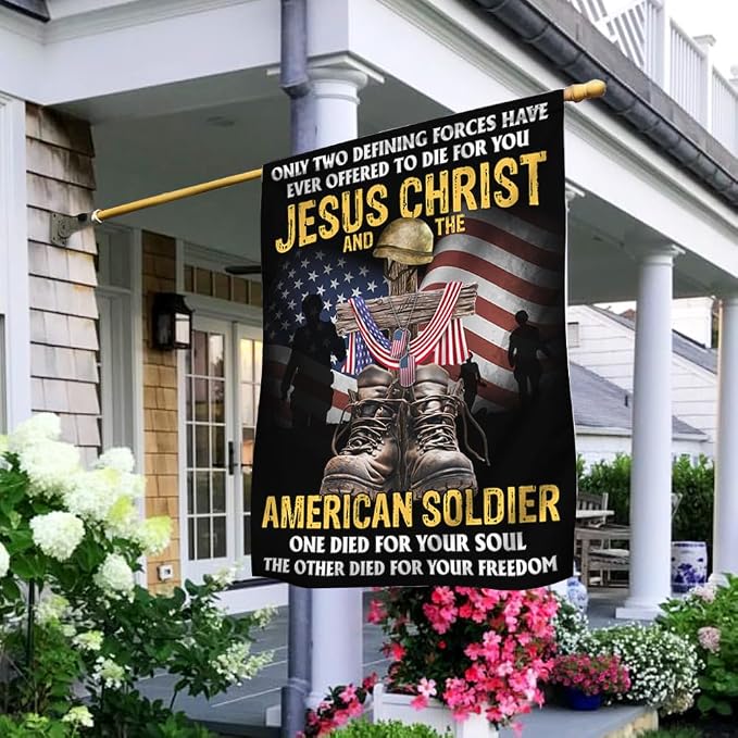 FLAGWIX Army Veteran Flag - Veterans Flags for Outside 3x5 ft - Veteran Gifts for Men Women, 4th of July Memorial Day Decorations for Garden Decor, Christian Flag for Veterans Day