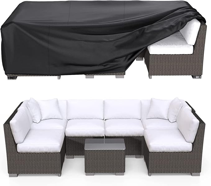 Patio Furniture Covers, Heavy Duty Outdoor Furniture Cover Waterproof, Sectional Sofa Set Covers Table and Chair Set Cover, 98"L×78"W×30"H