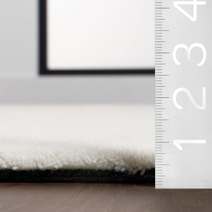 Nuloom Nazco Charcoal Geometric Hand Tufted Area Rug, 9' x 12' | Nuloom Nazco Geometric 9' x 12' Wool Area Rug for Living Room Bedroom Dining Room, Charcoal