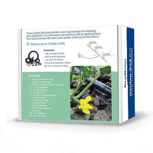 Dripworks Premium Garden Bed Irrigation Kit for Watering Plants in Raised Garden Bed - Waters Upto 3 Beds (4'x8') | Agricultural Grade Components | Trusted Brand Since 1991