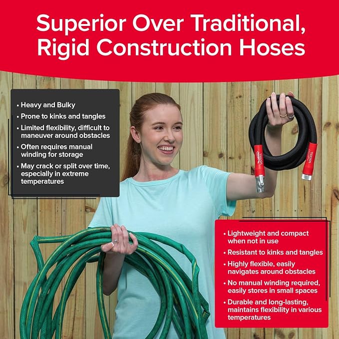Pocket Hose 50 FT Silver Bullet 2.0 Expandable Garden Hose w/Turbo Shot Nozzle, AS SEEN ON TV, Lead-Free, Solid Aluminum Connectors, Easy On/Off Valve, Kink-Free, Leak-Proof