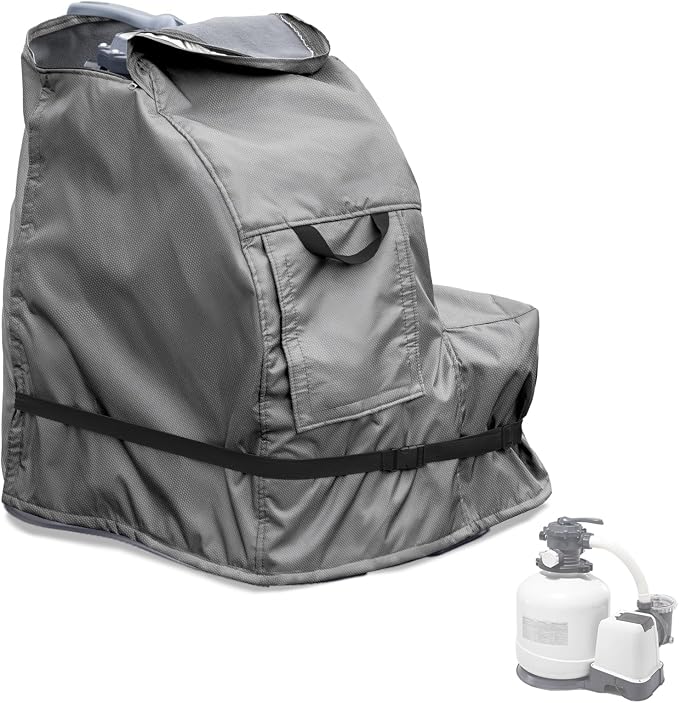 Okcool Winter Pool Sand Filter Cover, Grey | With Plush Lining Cold Resistant Winter Protective Pool Filter Cover