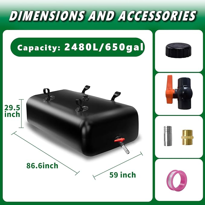 MXQMKL 2480 L/650 gal Water Bladder Storage Containers, Foldable Portable Water Tank Large Capacity Soft Water Bag, Drought Resistance, Fire Prevention, Emergency Water