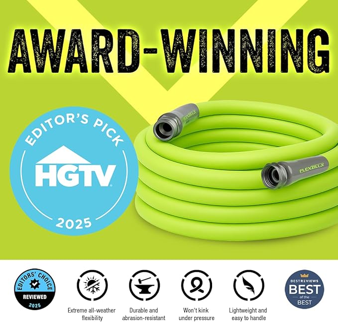 Flexzilla Garden Lead-in Hose 5/8 in. x 10 ft., Lightweight All-Weather Water Hose, Durable and Flexible, Leak-Free Connections