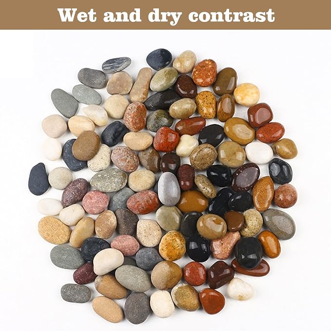 Natural River Rocks-40 lbs of Pebbles and River Stones,1-2 Inch Plant Rocks for Landscaping,Garden Paving,Crafting,Walkways,and Outdoor Decorative Stone,Mexican Beach River Rocks